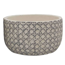 Κασπώ Πλέγμα 06-00-21525 Φ16,5x9cm Ecru-Grey Marhome Κεραμικό