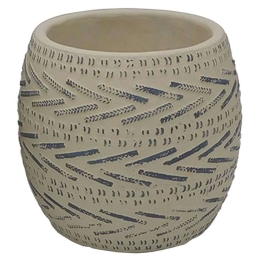 Κασπώ Γραμμές 06-00-23406 Φ15x13cm Ecru Marhome Κεραμικό