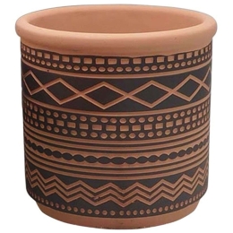 Κασπώ 06-00-23477 Φ14x12,5cm Orange-Black Marhome Κεραμικό