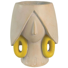 Κασπώ Πρόσωπο 06-00-24555 19,5x14,5x20cm Beige-Yellow Marhome Πολυρεσίνη