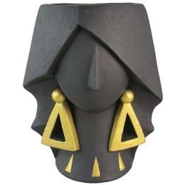 Κασπώ Πρόσωπο 06-00-24563 21,5x18,5x26cm Black-Gold Marhome Μαγνήσιο