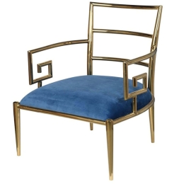 Πολυθρόνα Stru 39514 67x75x85cm Gold-Blue