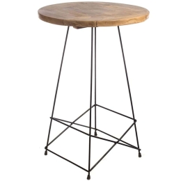 Τραπέζι Μπαρ Okens 201-0351 80x80x110cm Natural Ξύλο,Μέταλλο