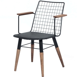 Πολυθρόνα Trend 783-0016 56x52x81cm Black Ξύλο,Μέταλλο