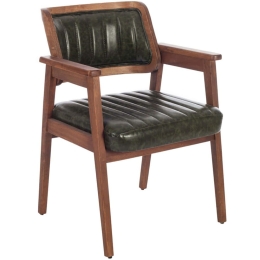 Πολυθρόνα Lazio 783-1500 60x60x83cm Walnut-Green Ξύλο,Τεχνόδερμα