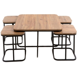 Τραπέζια Σαλονιού (Σετ 5Τμχ) 783-2540 140x65x80/75x65x80cm Oak