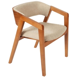 Πολυθρόνα Acelya 783-6602 58x50x77cm Beige Ξύλο,Ύφασμα