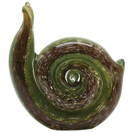 Διακοσμητικό Σαλιγκάρι 15-00-23904 14,5x4,5x14cm Green-Brown Marhome Γυαλί