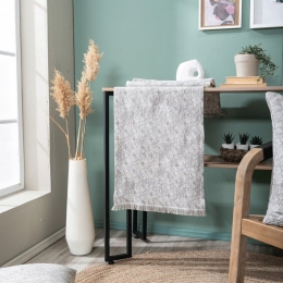 Τραβέρσα Felicia 04 All Over Grey Teoran 45X180 Βαμβάκι-Πολυέστερ