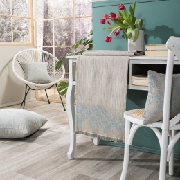 Τραβέρσα Felicia 05 Blue Teoran 45X180 Βαμβάκι-Πολυέστερ