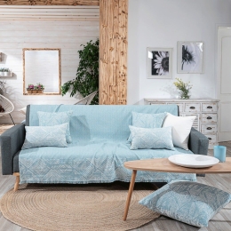 Ριχτάρι Izola 05 Blue Teoran Διθέσιο 180x250cm Βαμβάκι-Πολυέστερ