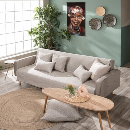 Ριχτάρι Sorrento 02 Beige Teoran Πολυθρόνα 180x150cm Βαμβάκι-Πολυέστερ