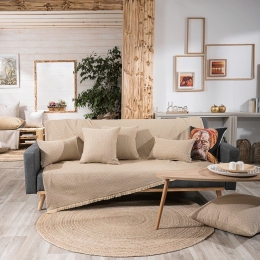 Ριχτάρι Sorrento 14 Honey Teoran Τριθέσιο 180x300cm Βαμβάκι-Πολυέστερ