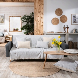 Ριχτάρι Noto 04 Grey Teoran Two-seater 180x250cm Βαμβάκι-Πολυέστερ