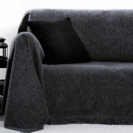 Ριχτάρι Ζακάρ Σενίλ 1300  Dark Grey Anna Riska Τετραθέσιο 180x320cm 100% Βαμβάκι