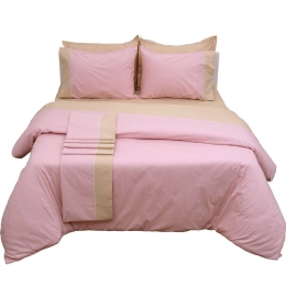 Πάπλωμα Δύο Όψεων Supreme Collection  Pink-Beige Viopros Μονό 160x240cm 100% Βαμβάκι