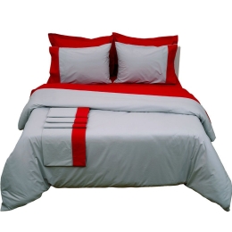 Πάπλωμα Δύο Όψεων Supreme Collection Grey-Red Viopros Υπέρδιπλo 220x240cm 100% Βαμβάκι