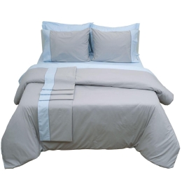 Πάπλωμα Δύο Όψεων Supreme Collection Grey-Ciel Viopros Υπέρδιπλo 220x240cm 100% Βαμβάκι