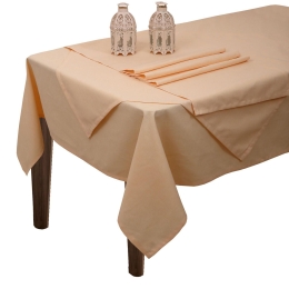 Τραπεζομάντηλο Σάρα-4 Beige Viopros 160X200 Λινό-Πολυέστερ