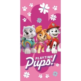 Πετσέτα Παιδική Βελουτέ Paw Patrol 47 Pink Viopros Σώματος 70x140cm 100% Βαμβάκι