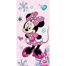 Πετσέτα Παιδική Βελουτέ Minnie 02 Pink Viopros Σώματος 70x140cm 100% Βαμβάκι