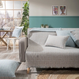 Ριχτάρι Noto 05 Blue Teoran Τριθέσιο 180x300cm Βαμβάκι-Πολυέστερ