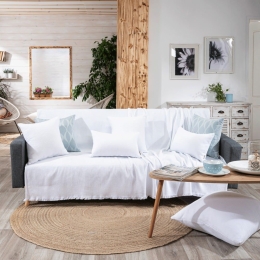 Ριχτάρι Anzio 00 White Teoran Διθέσιο 180x250cm Βαμβάκι-Πολυέστερ