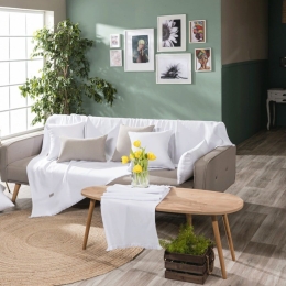Ριχτάρι Ostia 00 White Teoran Διθέσιο 180x250cm Βαμβάκι-Πολυέστερ