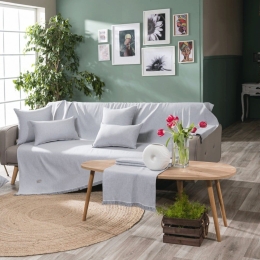 Ριχτάρι Ostia 04 Grey Teoran Πολυθρόνα 180x150cm Βαμβάκι-Πολυέστερ
