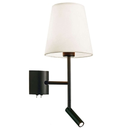 Φωτιστικό Τοίχου - Απλίκα Sonia 4260600 E27 White-Black Viokef Μέταλλο,Ύφασμα