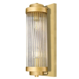 Φωτιστικό Τοίχου - Απλίκα Karolina 4264900 13x40cm 2xE14 40W Clear-Gold Viokef Ατσάλι,Γυαλί