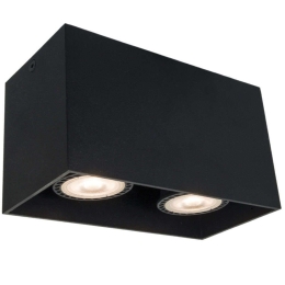 Φωτιστικό Οροφής - Σποτ Dice 4279800 16,5x8,2x9,5cm 2xGU10 50W Black Viokef