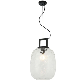 Φωτιστικό Οροφής Lucy 4302800 Φ30x150cm 1xE27 40W Clear-Black Viokef