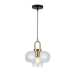 Φωτιστικό Οροφής Κρεμαστό Oslo 4312300 E27 1xMax 40W 26x150cm Gold-Clear Viokef