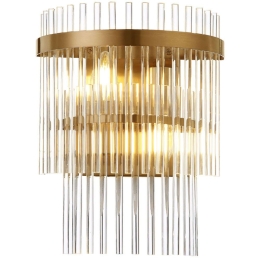 Φωτιστικό Τοίχου - Απλίκα Sabrina 4314600 24x15x30cm 2xE14 40W Clear-Gold Viokef