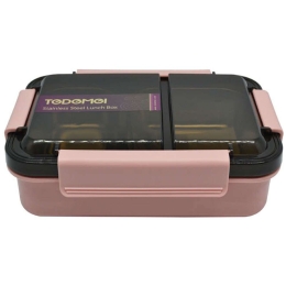 Δοχείο Φαγητού 2 Θέσεων 818846 850ml Pink Ankor Ατσάλι,Πλαστικό
