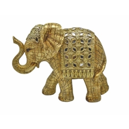 Διακοσμητικό Ελεφαντάκι 828920 20,5x7x15cm Gold Ankor Πολυέστερ