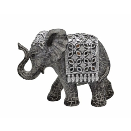 Διακοσμητικό Ελεφαντάκι 829026 20,5x7x15cm Grey-Silver Ankor Πολυέστερ