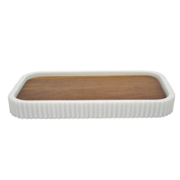 Σαπουνοθήκη - Δισκάκι 829408 18,5x10,2x1,9cm White-Brown Ankor Πολυέστερ