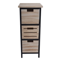 Συρταριέρα Με 3 Συρτάρια 831821 25x29x61cm Natural-Black Ankor