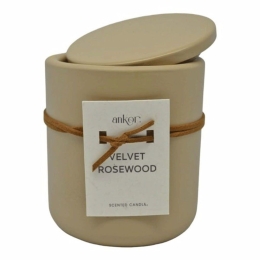 Αρωματικό Κερί Σε Δοχείο Velvet Rosewood 833078 8,8x8,8x10cm Beige Ankor Τσιμέντο