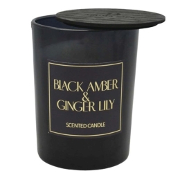 Αρωματικό Κερί Σε Δοχείο Black Amber & Ginger Lily 833177 8x8x10,5cm Black Ankor Γυαλί