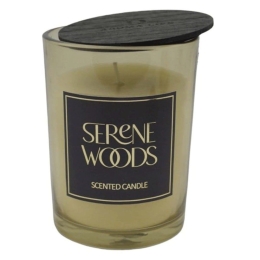 Αρωματικό Κερί Σε Δοχείο Serene Woods 833184 8x8x10,5cm Black-Beige Ankor Γυαλί