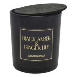 Αρωματικό Κερί Σε Δοχείο Black Amber & Ginger Lily 833214 7x7x7,8cm Black Ankor Γυαλί