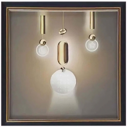 Κάδρο 3D Φώτα 16-50005 35x35cm Multi Marhome Τετράγωνοι Πλαστικό, Γυαλί