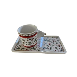 Φλυτζάνια Καφέ Με Πιατάκι Christmas Flowers (Σετ 2Τμχ) 738073 80ml Multi Marva