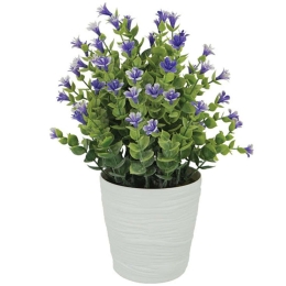 Τεχνητός Ευκάλυπτος Σε Κασπώ 00-00-21712-3 Φ11x27cm Multi-Purple Marhome Πηλός,Πλαστικό