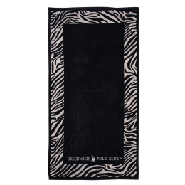 Πετσέτα Θαλάσσης 3884 Black-White Greenwich Polo Club Θαλάσσης 90x170cm 100% Βαμβάκι