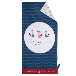 Πετσέτα Θαλάσσης Παιδική 3880 Red-Blue Greenwich Polo Club Θαλάσσης 70x140cm Microfiber