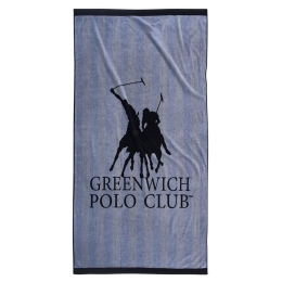 Πετσέτα Θαλάσσης 3856 Grey Greenwich Polo Club Θαλάσσης 90x180cm 100% Βαμβάκι